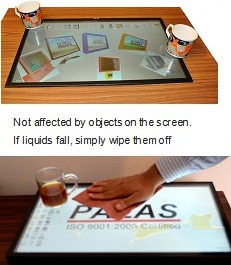 water test on palas touch table Water test on touch table, india